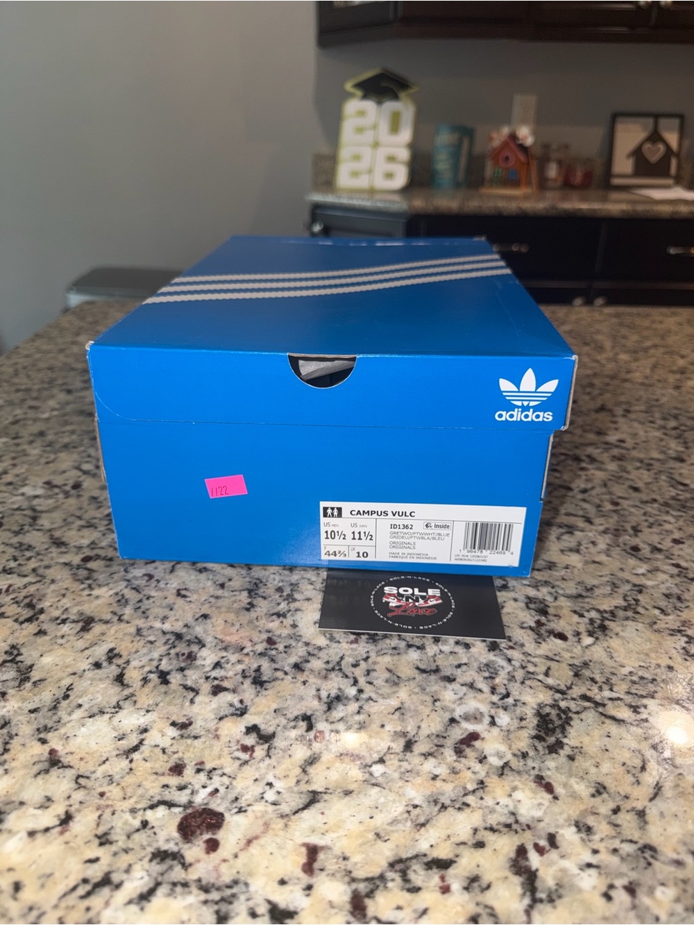 Size 10.5  Adidas Campus Vulc Grey Bluebird SKU ID 1372 Brand New Damaged Box - Picture 2 of 10